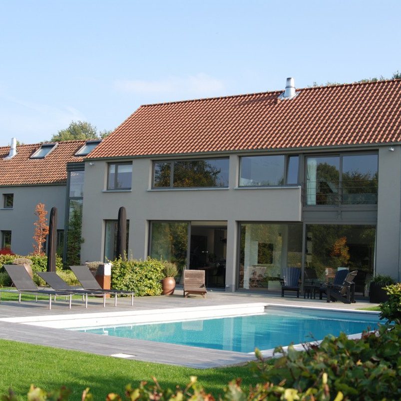 Réalisation Dinjart - Châssis alu à Limal - Architecte Jean-Bodart